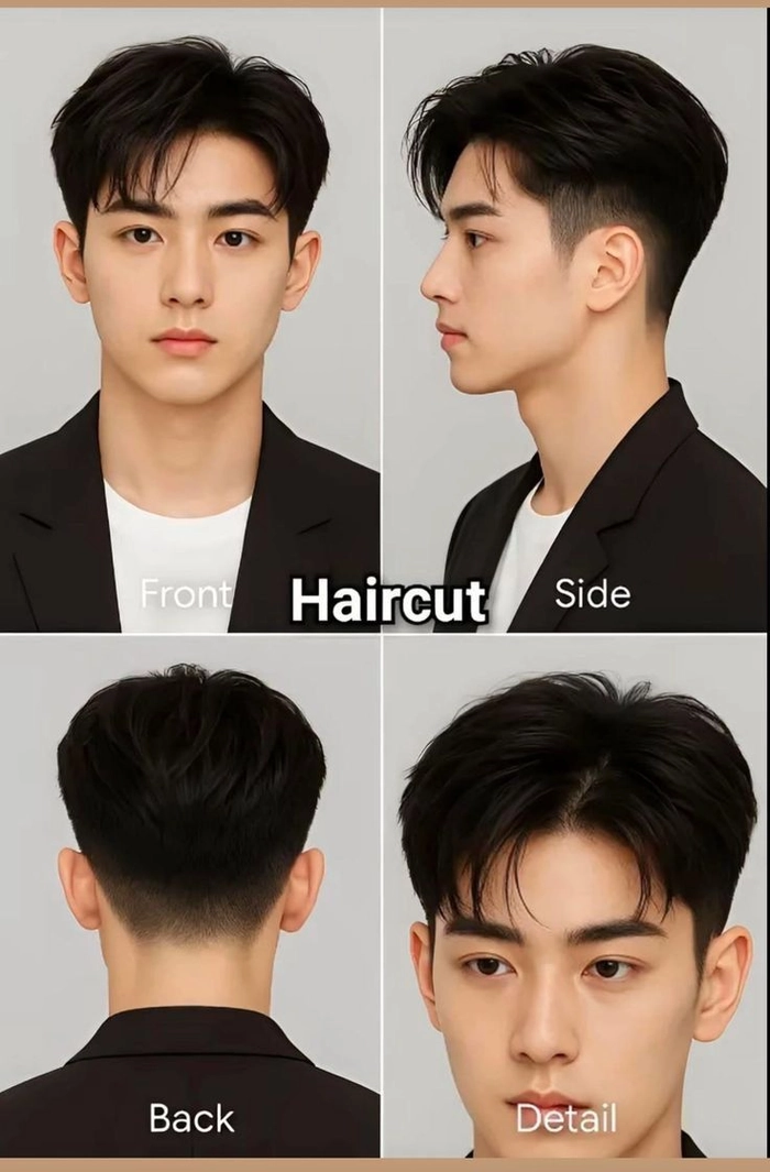 Teenage boy haircut idea with a clean modern fade and textured top